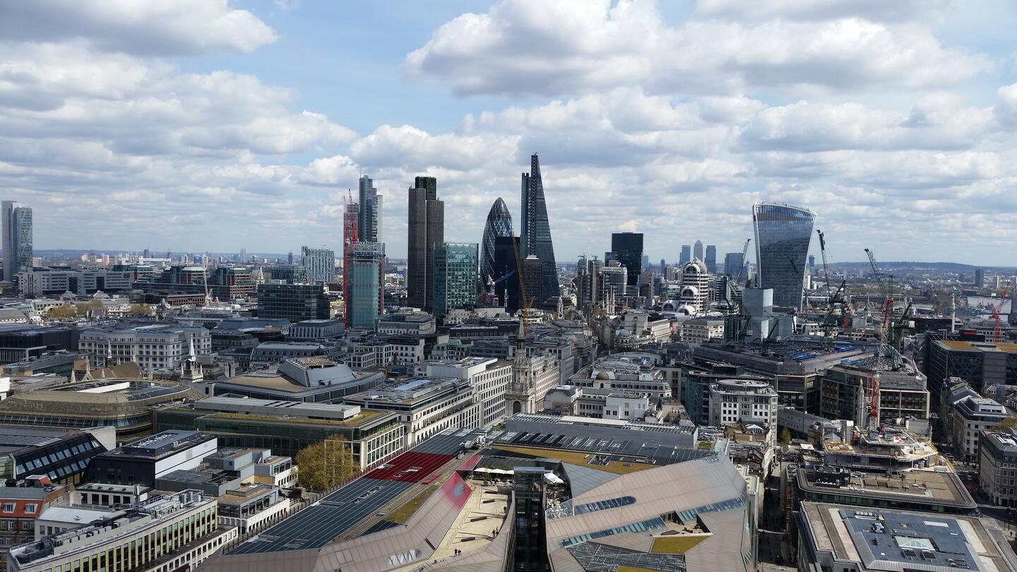 Student Accommodation in Whitechapel, London - the Whitechapel skyline on a cloudy day