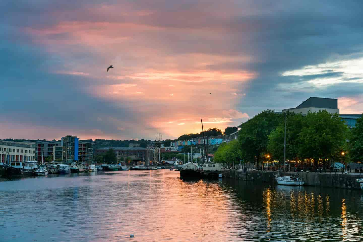 Student Accommodation in Bristol - Bristol Marina at sunset