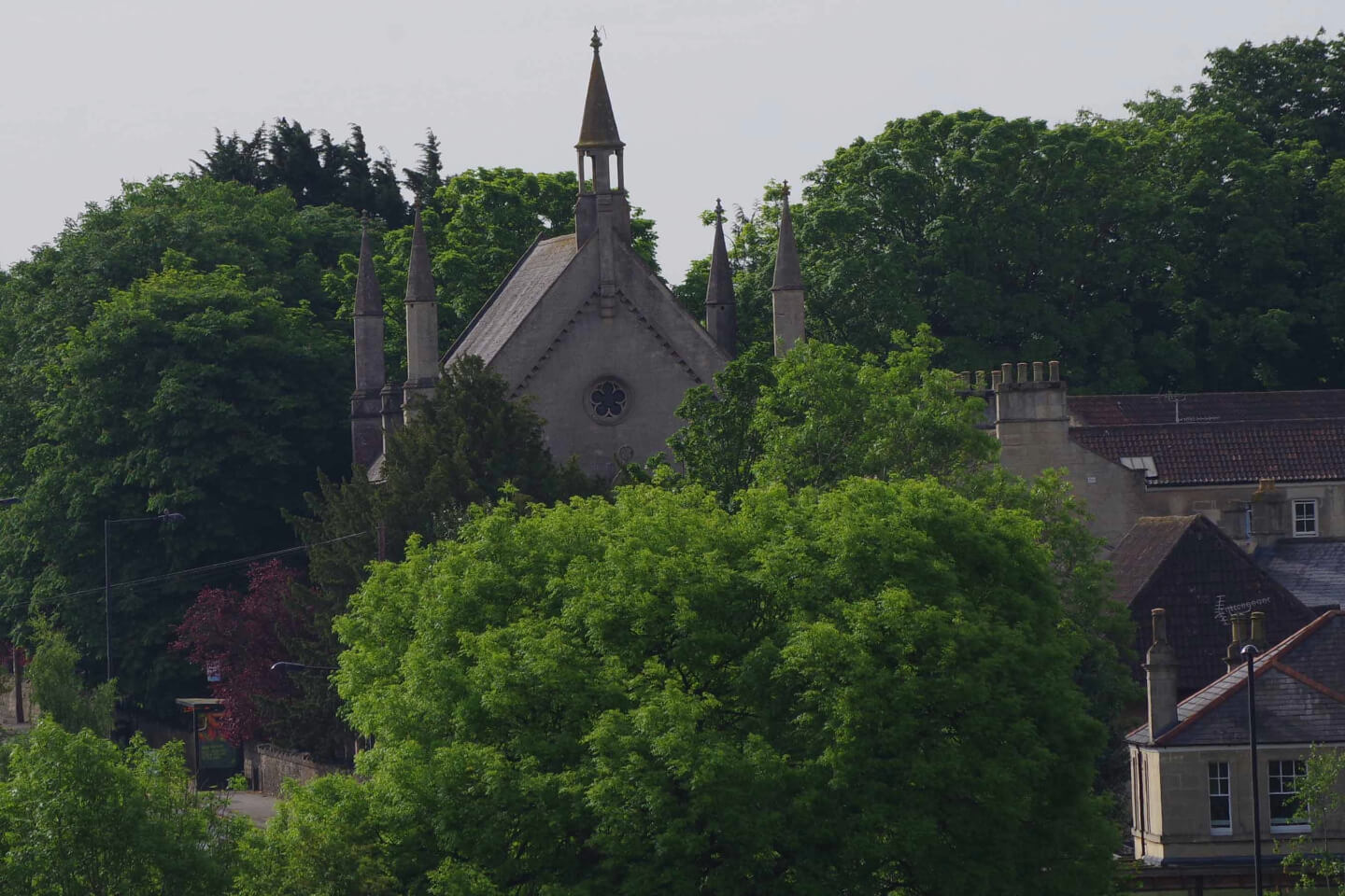 Student Accommodation in Odd Down, Bath - view of church through the trees