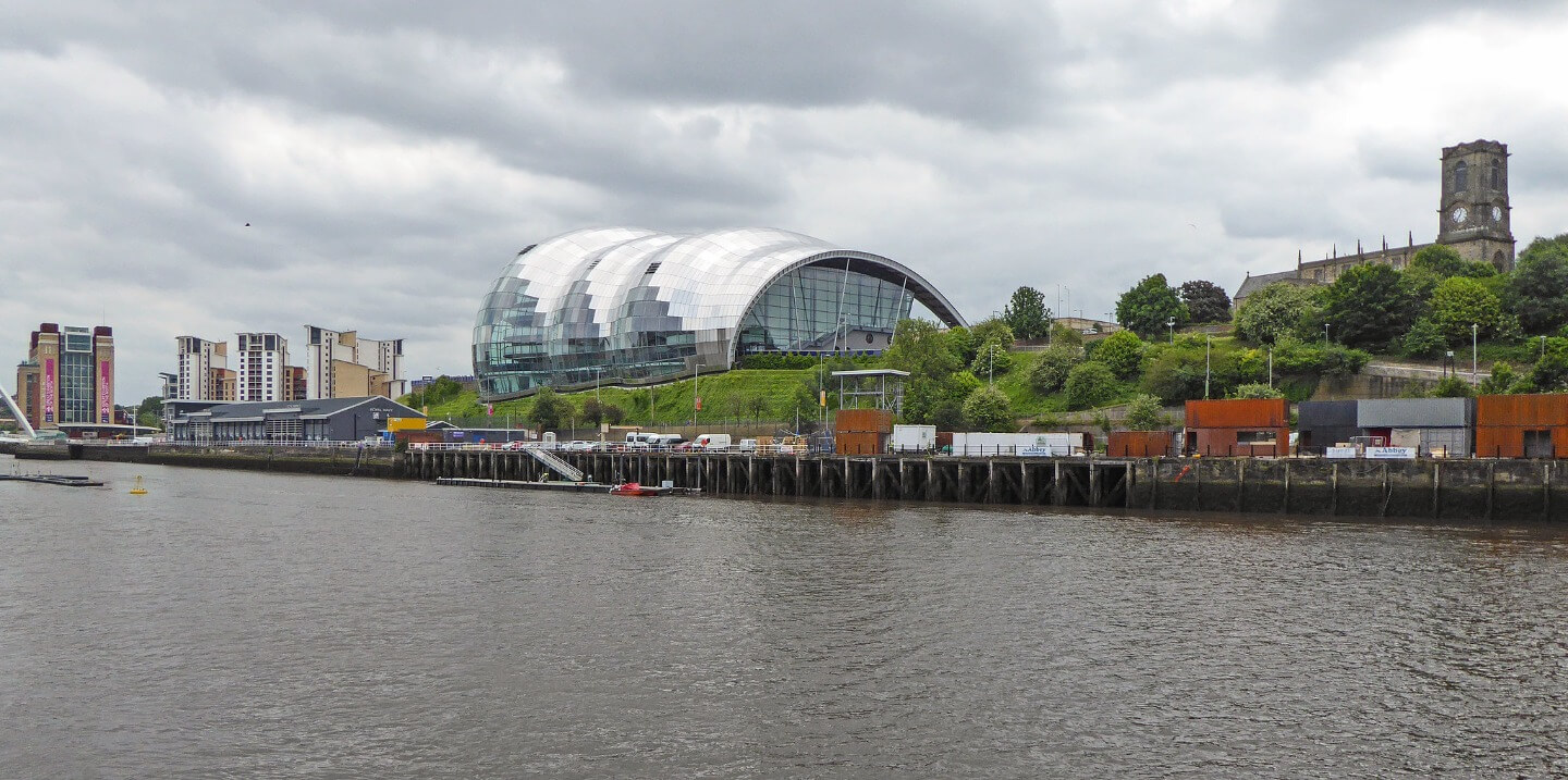 Student Accommodation in Gateshead, Newcastle - view of Sage Gateshead over the water