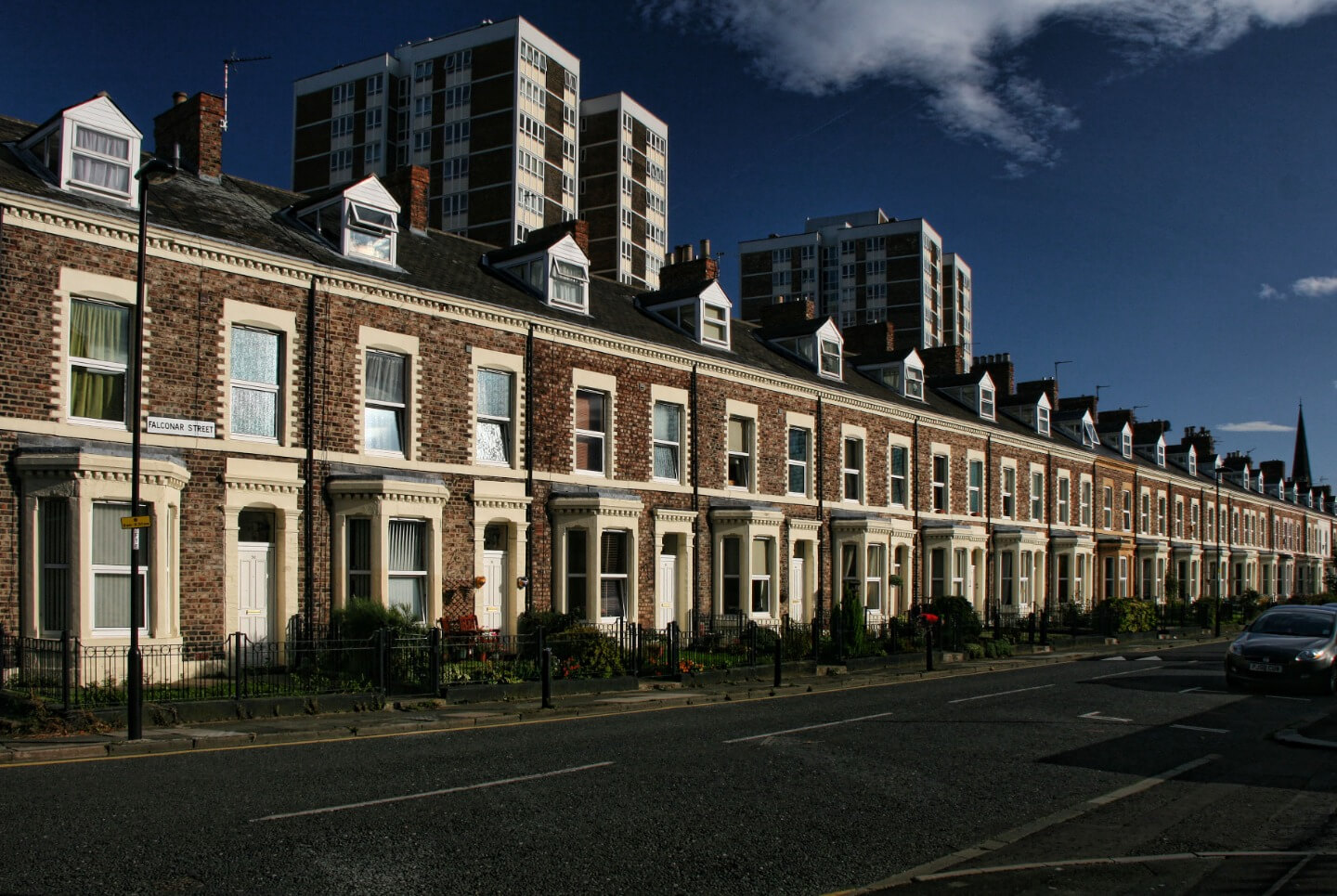 Student Accommodation in Sandyford, Newcastle - row of houses on Falconer Street