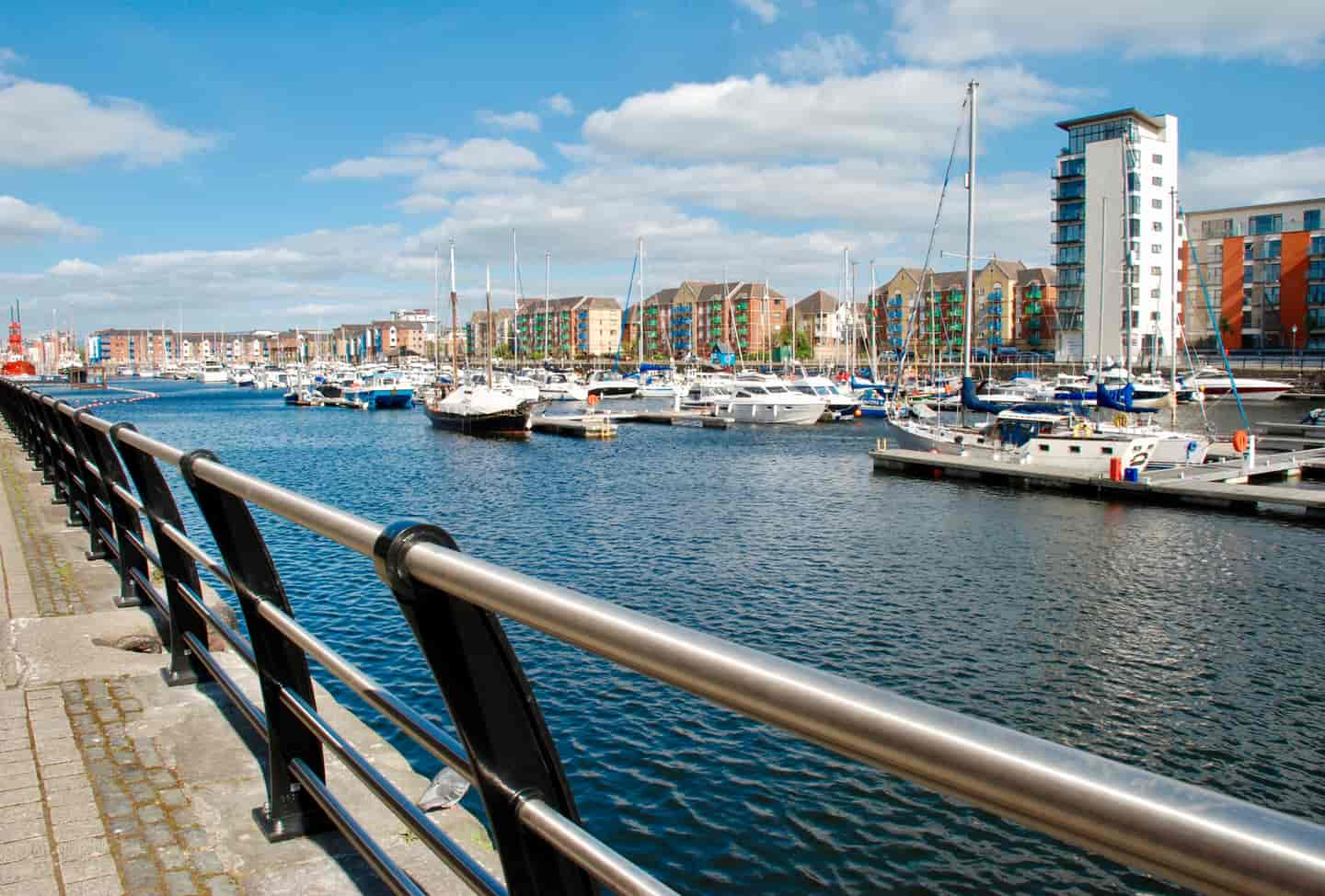 Student Accommodation in Swansea - Moored sailing boats at Maritime Quarter