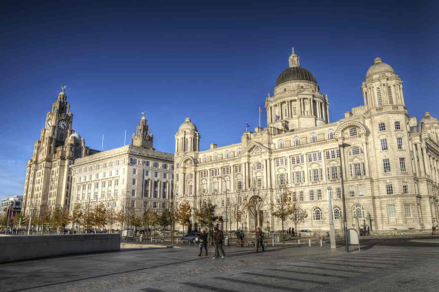 Student Accommodation in Liverpool - A view of the Port of Liverpool building and The Three Graces