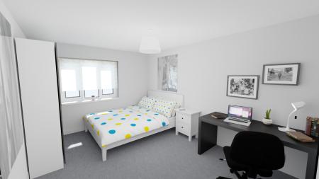 Standard Double 2 bed student flat to rent on Belgrave Lane, Plymouth, PL4