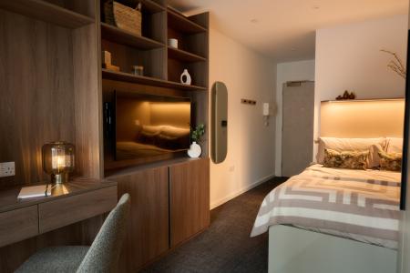 Silver Studio (Floors 17-25) Student flat to rent on Botanic Avenue, Manchester, M15