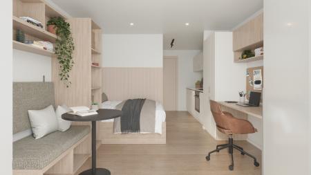Studio Gold (new style) Student flat to rent on Goldsmith Street, Nottingham, NG1