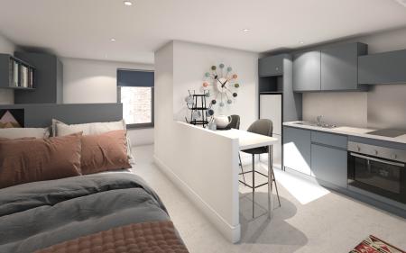 L03-style studio Student flat to rent on St Peters Street, Canterbury, CT1