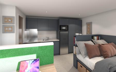 U03-style studio Student flat to rent on St Peters Street, Canterbury, CT1
