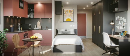 Gold Studio with Balcony Student flat to rent on Duncombe Street, Leeds, LS1