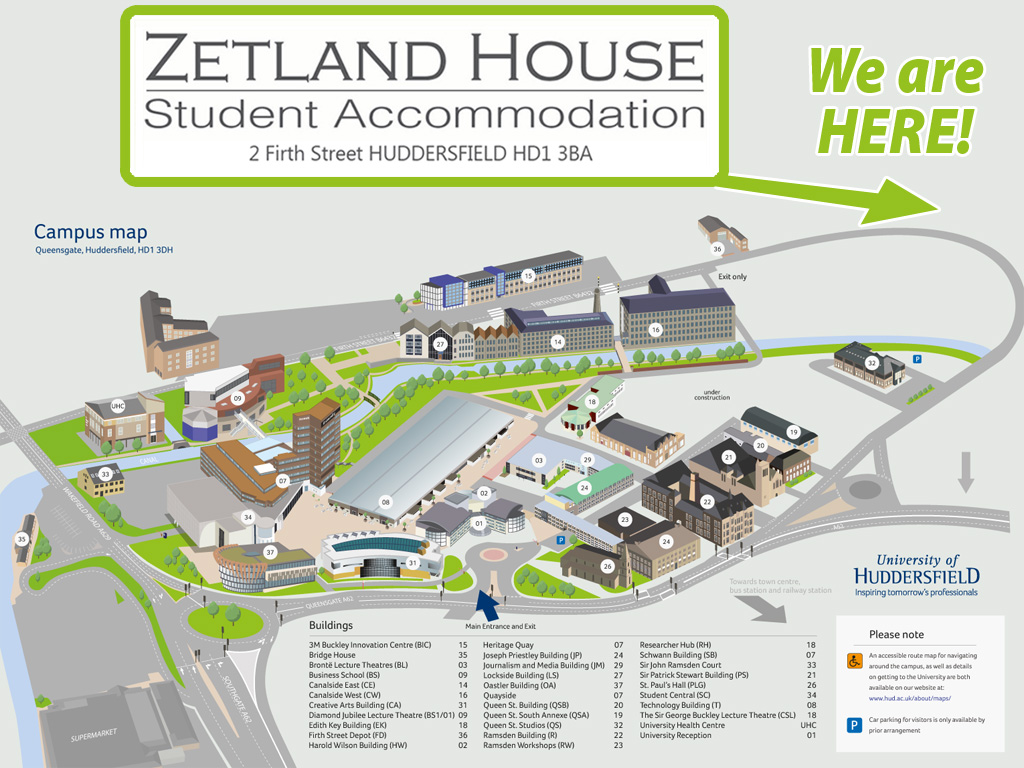 University Of Huddersfield Map Rooms In Shared Flats Student 14 Bed Flat To Rent On Firth Street,  Huddersfield, Hd1 3Ba | Sturents