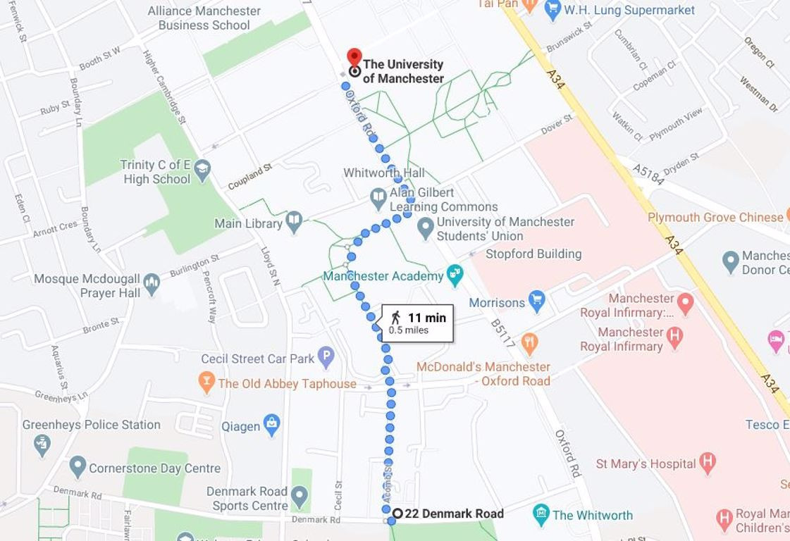 Student studio flat to rent on Denmark Road, Manchester, M15 6FG StuRents