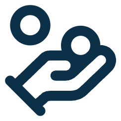 Hand with coins icon